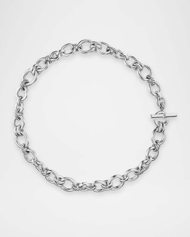 DY Mercer Chain Necklace with Diamonds in Silver, 20mm